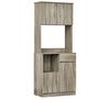 Voir la diapositive 1 : HOMCOM HOMCOM Armoire de cuisine multi-rangements 3 placards 2 niches tiroir panneaux particules classe E1 aspect chêne gris