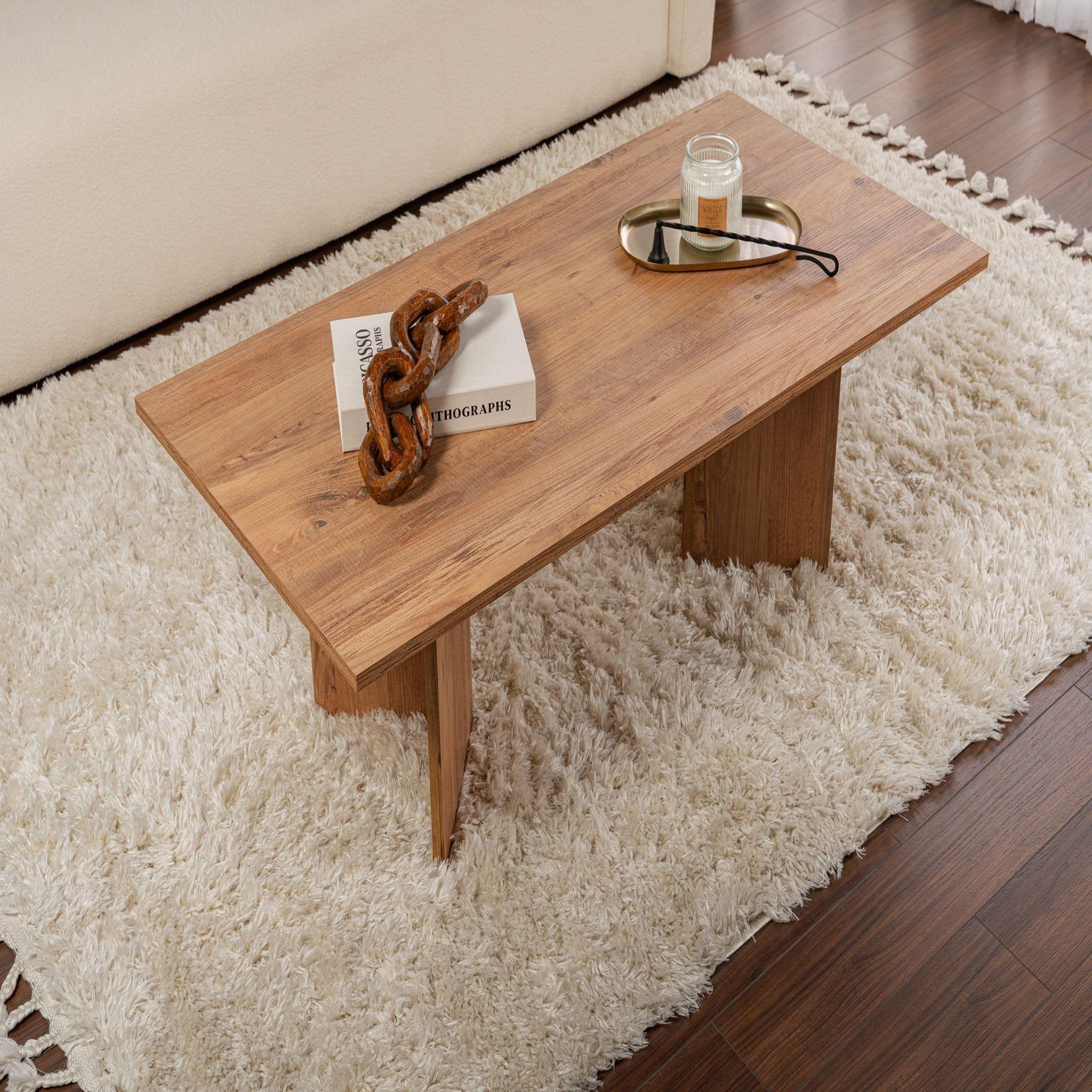 Voir la diapositive 4 : Habitat et Jardin Table basse en bois  sabin  - 60 x 119 x 40 cm - pin atlantique