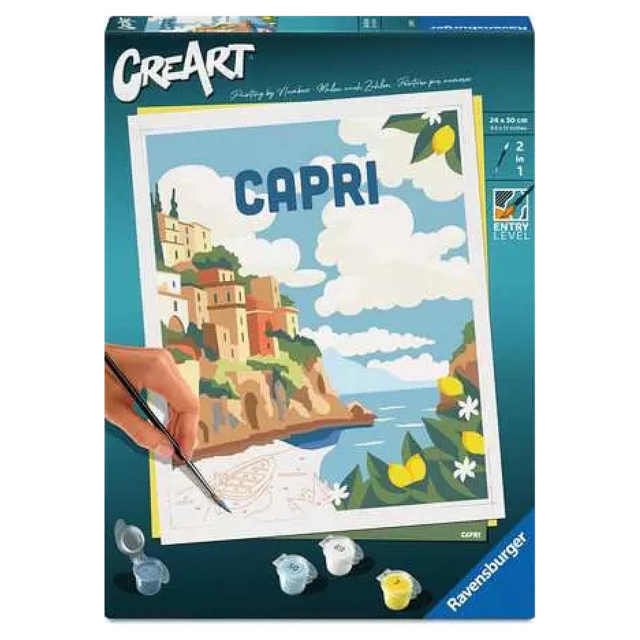 Voir la diapositive 2 : RAVENSBURGER – CreArt 24x30 cm – Adulte – Peinture par numéros – Capri