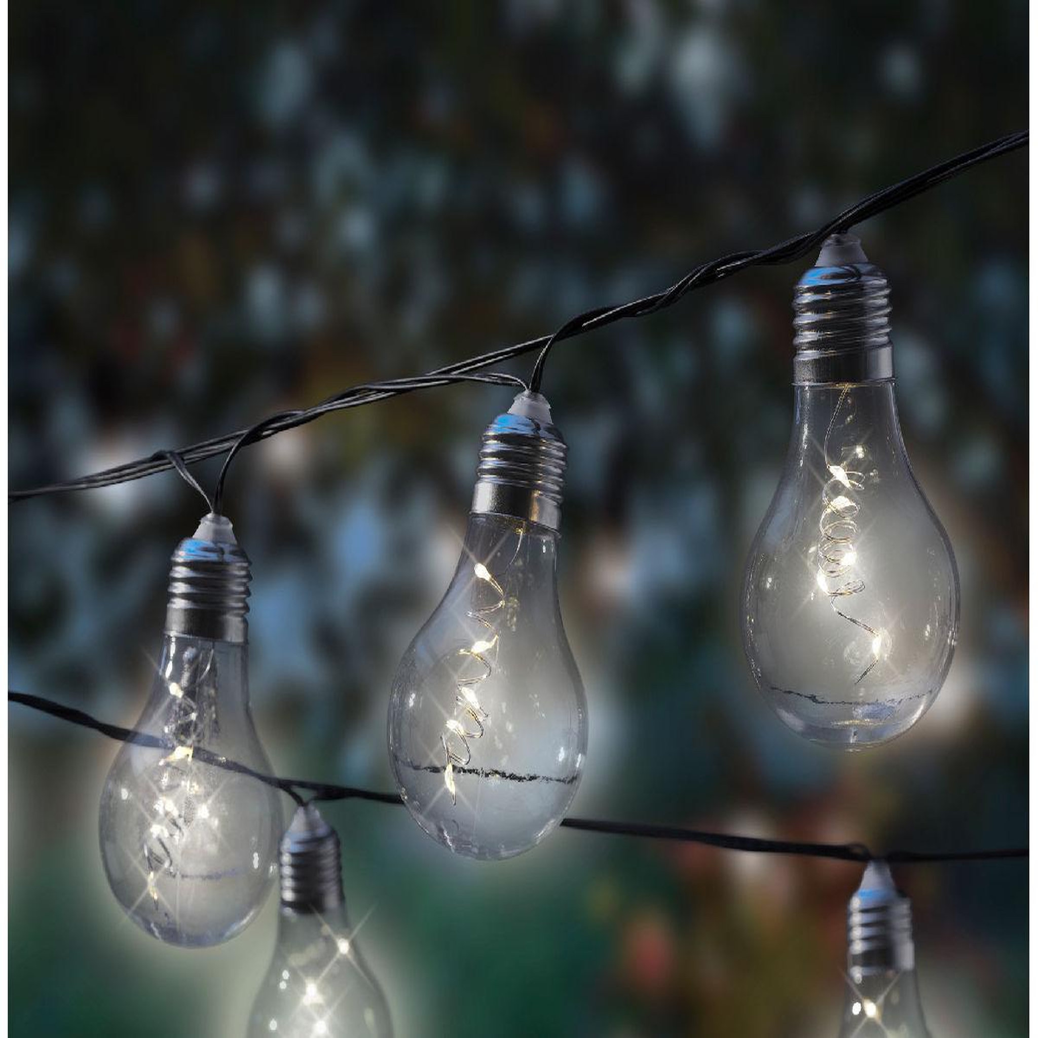 Voir la diapositive 2 : JARDIDECO Guirlande lumineuse guinguette solaire électrique LED 5 m - Jardideco