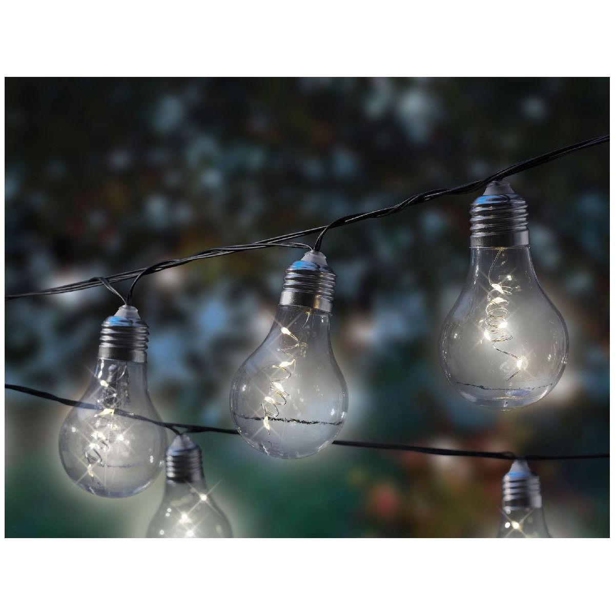 JARDIDECO Guirlande lumineuse guinguette solaire électrique LED 5 m - Jardideco