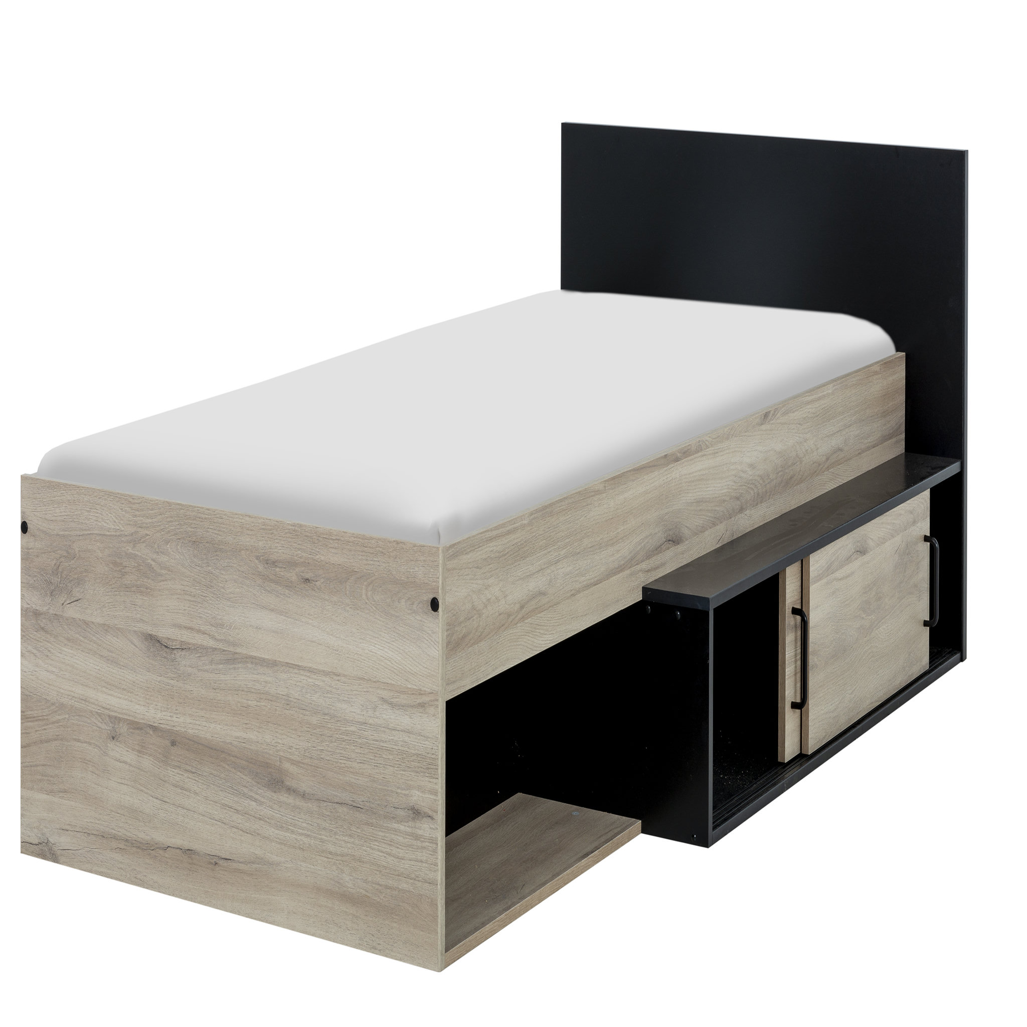 Voir la diapositive 4 : Lit junior 90x200cm avec rangements WASHINGTON