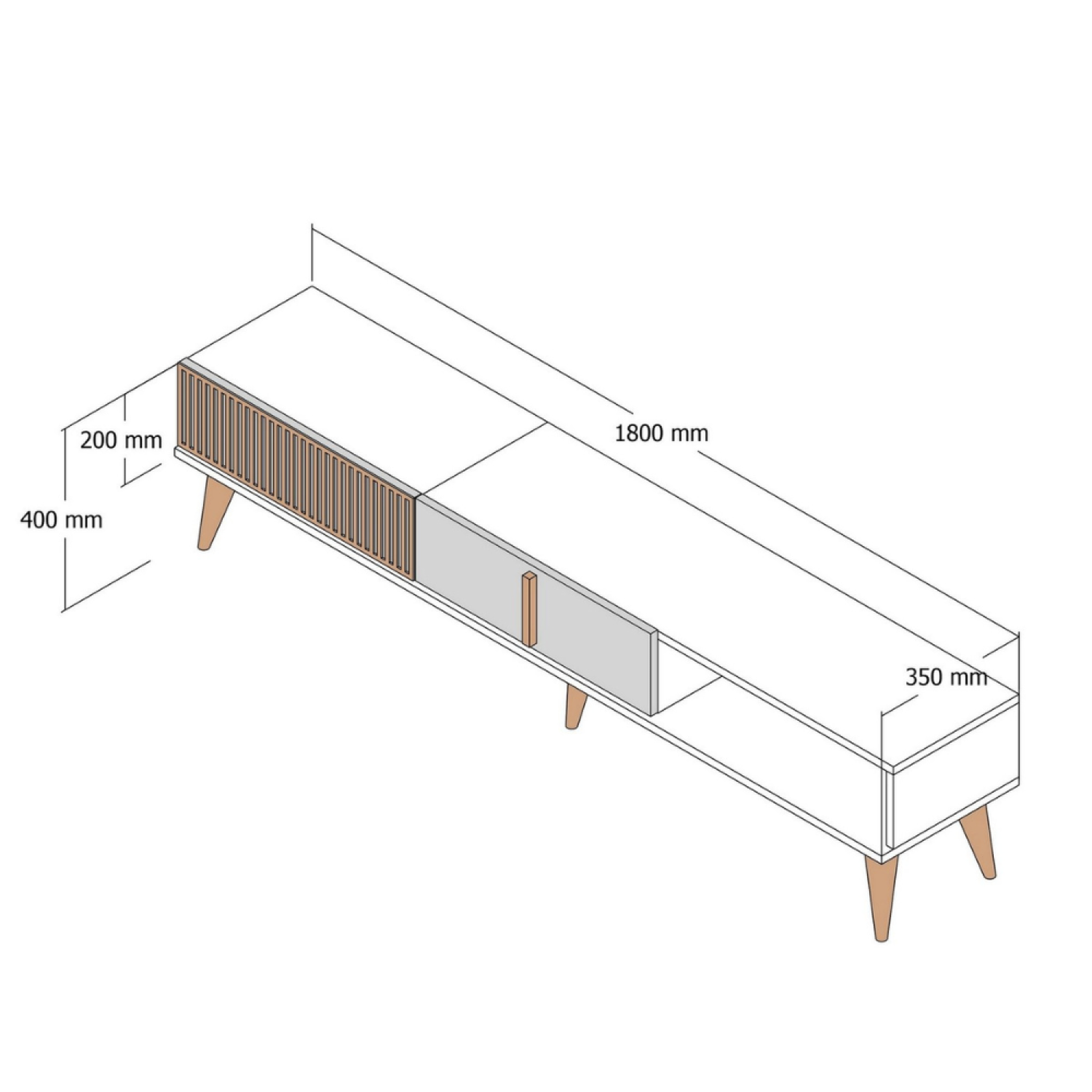 Voir la diapositive 6 : CONCEPT USINE Meuble tv design bois et anthracite 180 cm nola