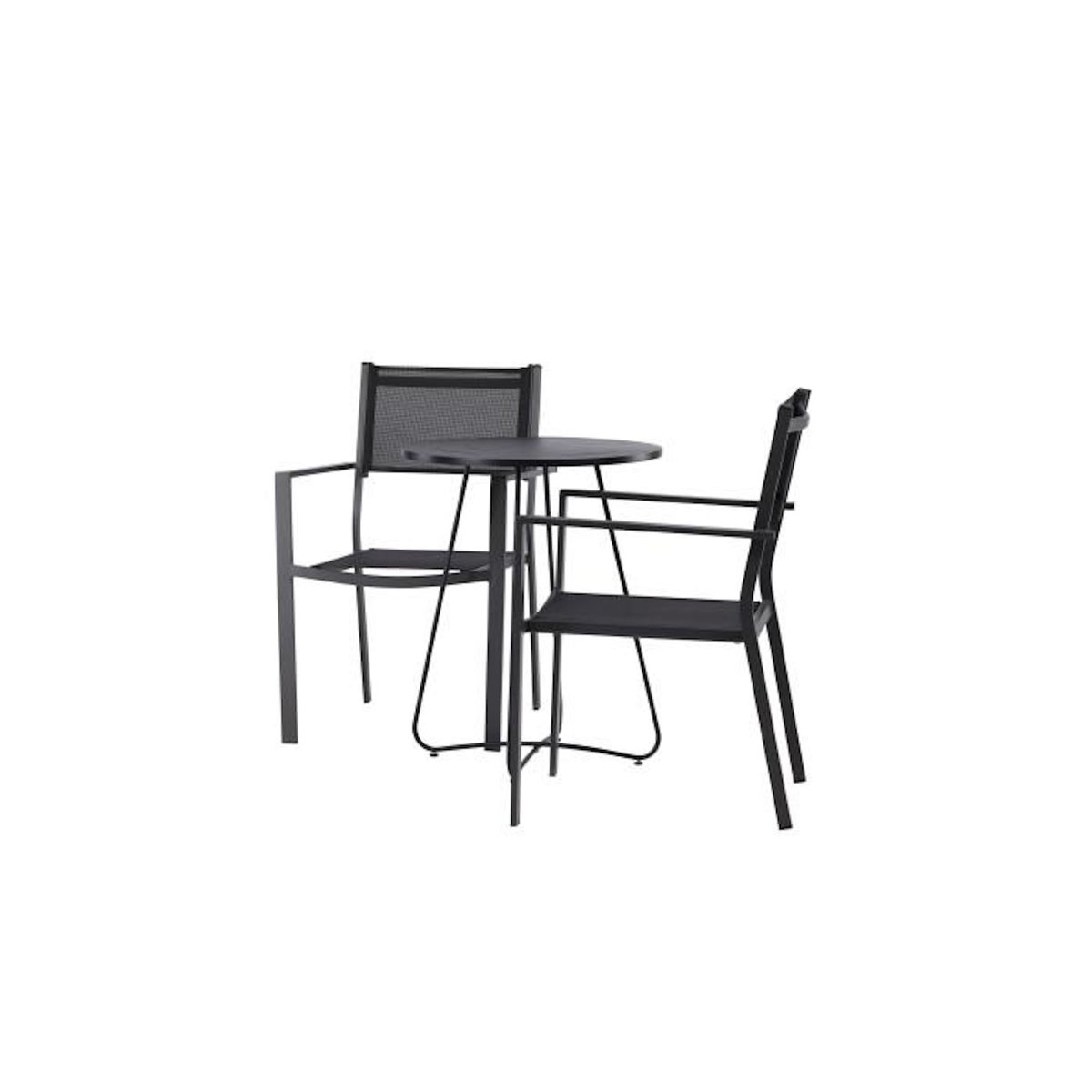Paris Prix Ensemble Table de Jardin & 2 Chaises  Bacong & Copacabana  74cm Noir