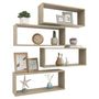 Voir la diapositive 3 : VIDAXL Etageres murales cube 4 pcs Chene sonoma Bois d'ingenierie
