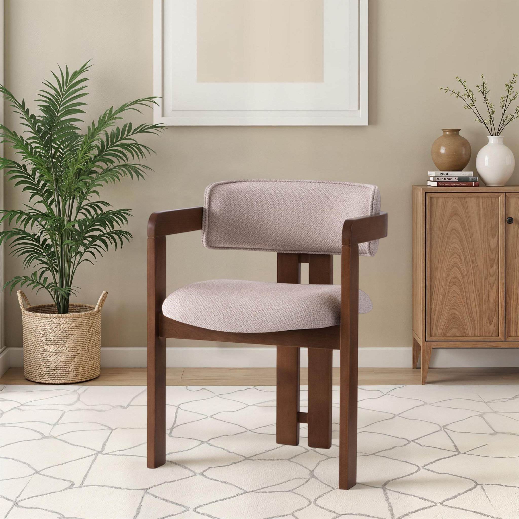 Voir la diapositive 2 : Habitat et Jardin Chaise en bois  cozy  - 44 x 57 x 76 cm - crème de noix