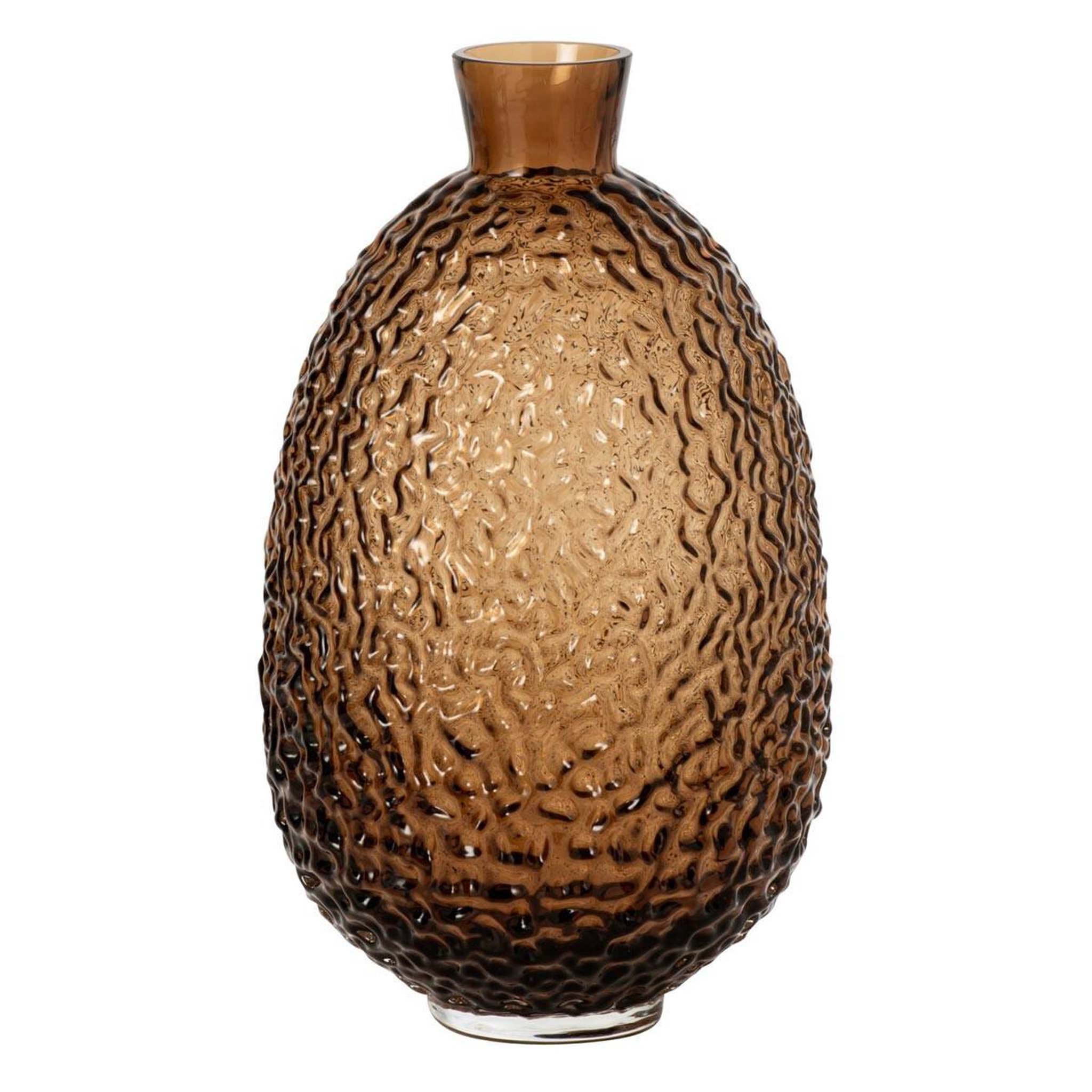 J-LINE Vase ovale en verre  kyoto  27cm marron