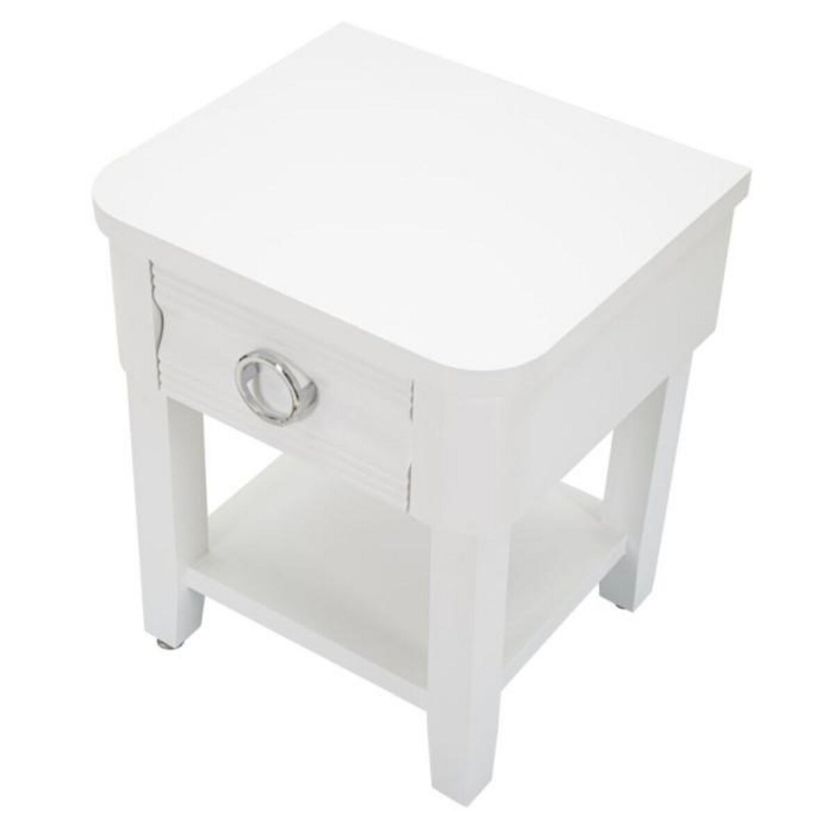 Paris Prix Table de Chevet en Bois  Shine  54cm Blanc