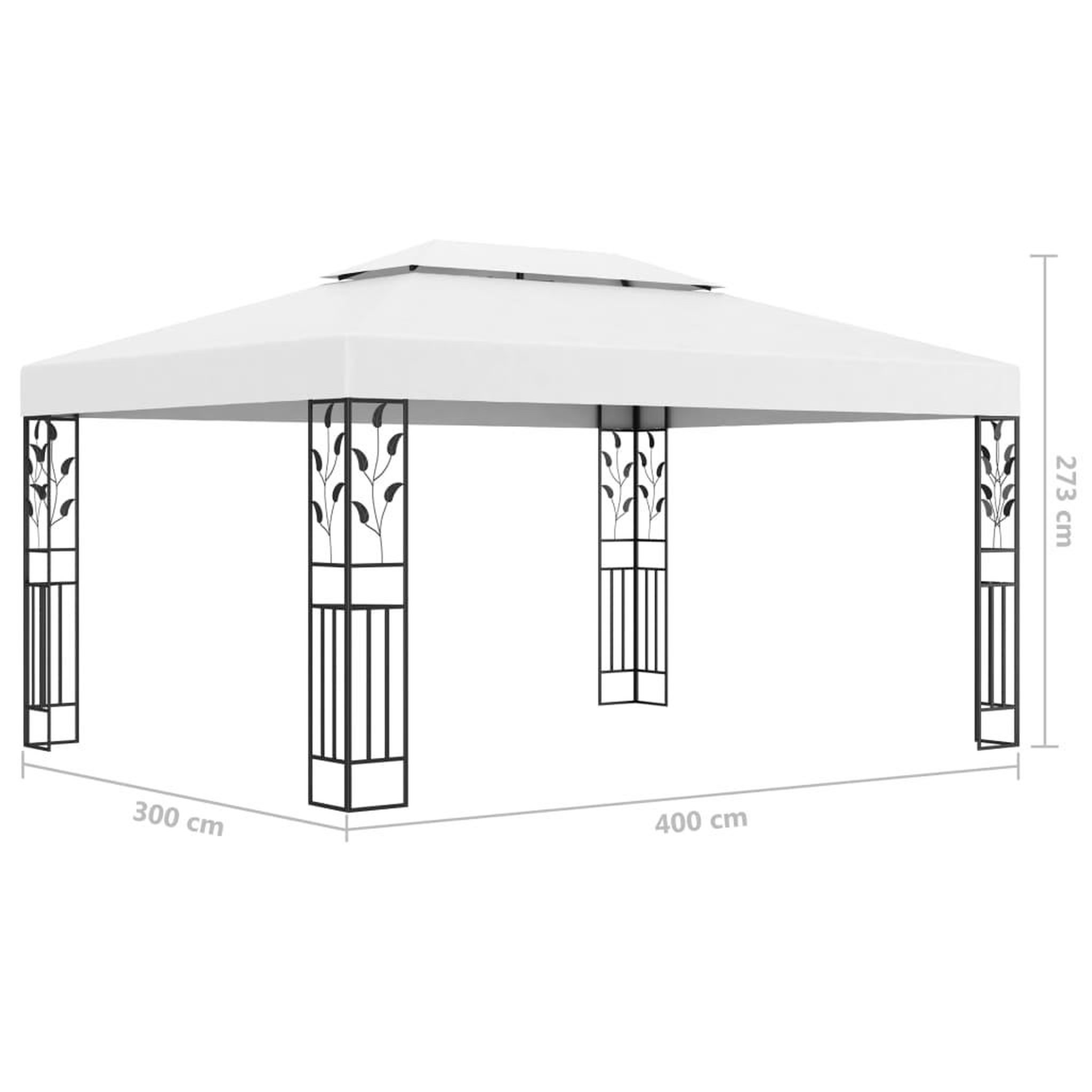 Voir la diapositive 6 : VIDAXL Tonnelle avec double toit et lumieres LED 3x4 m Blanc