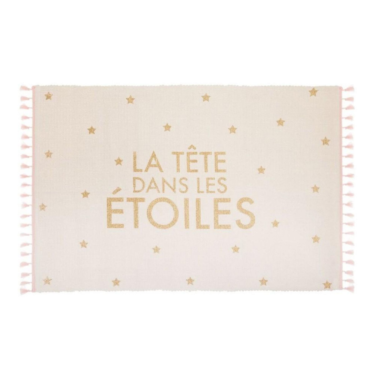 ATMOSPHERA Tapis doré à franges la tête dans les étoiles