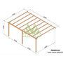 Voir la diapositive 2 : JARDIDECO Pergola adossée en bois massif Saint-Denis 600 x 420 cm - Maderland
