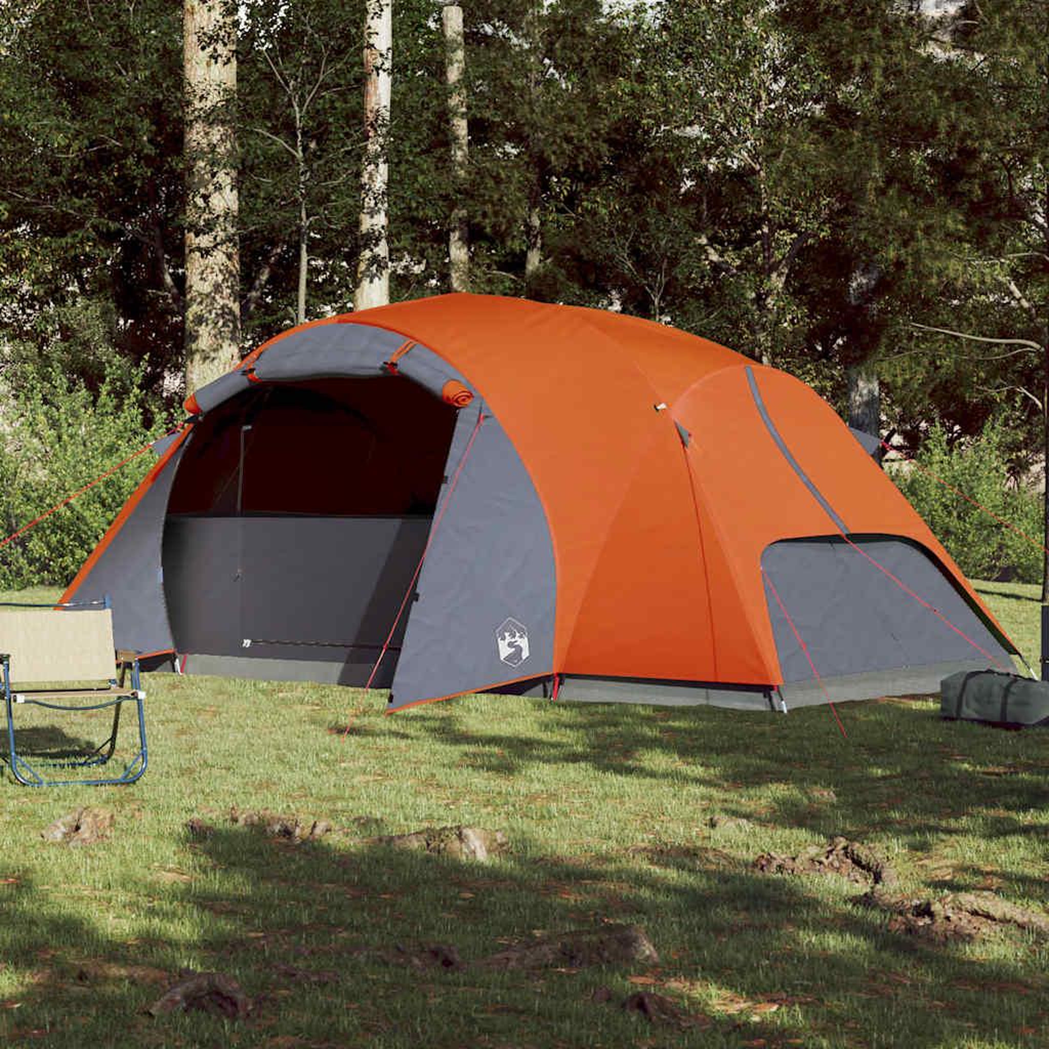 Voir la diapositive 3 : VIDAXL Tente familiale Crossvent 8 personnes orange impermeable