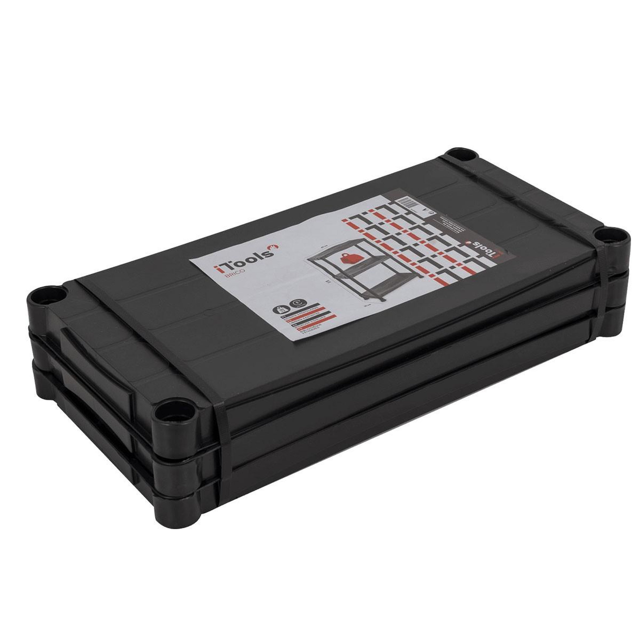 Voir la diapositive 3 : iTools Etagère résine noire 3 tablettes l61xp31xh95 cm charge 30kg par étage itools