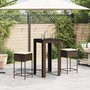 Voir la diapositive 3 : VIDAXL Ensemble de bar de jardin 3 pcs et coussins brun resine tressee