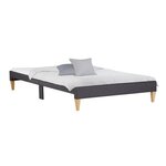 HomeStyle4U Lit capitonné avec matelas sommier  90x200
