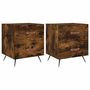 Voir la diapositive 2 : VIDAXL Tables de chevet 2pcs chene fume 40x35x47,5cm bois d'ingenierie