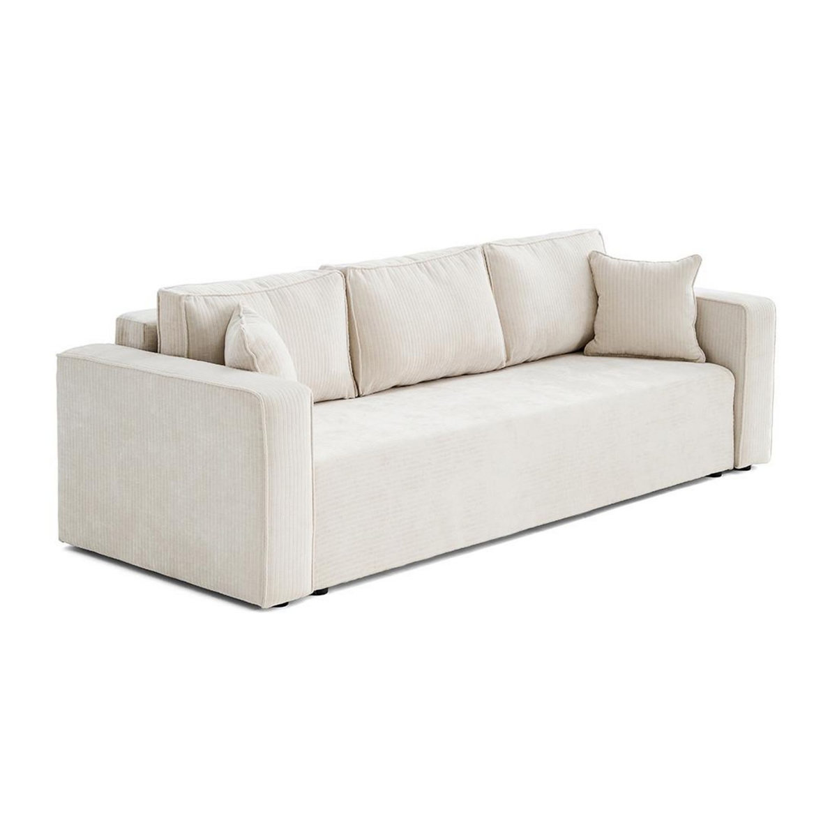 BEST MOBILIER Topaze - canapé 3 places - convertible avec coffre - en velours côtelé plat