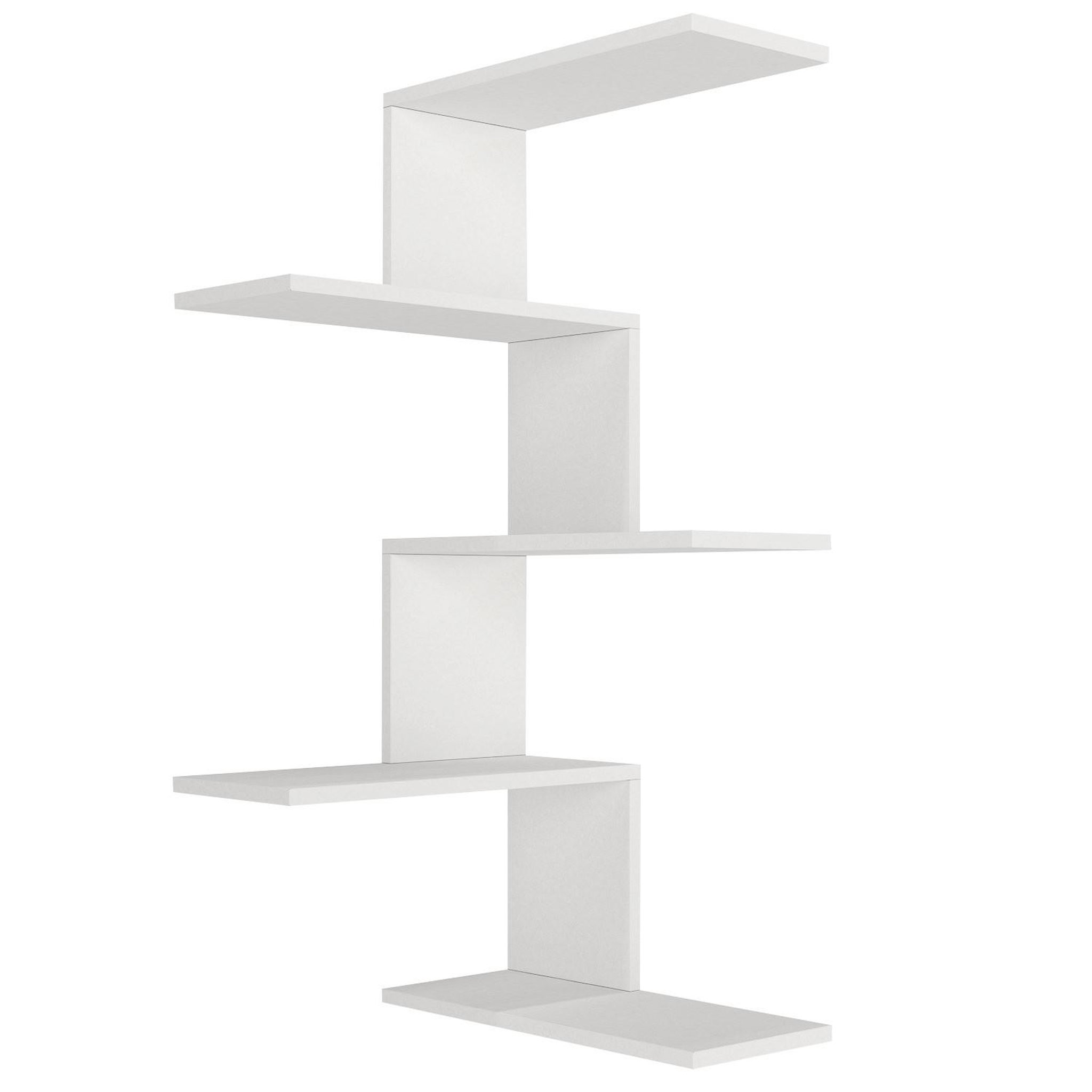 Habitat et Jardin Étagère d'angle murale en bois  caniko  - 51 x 29 x 109 cm - blanc
