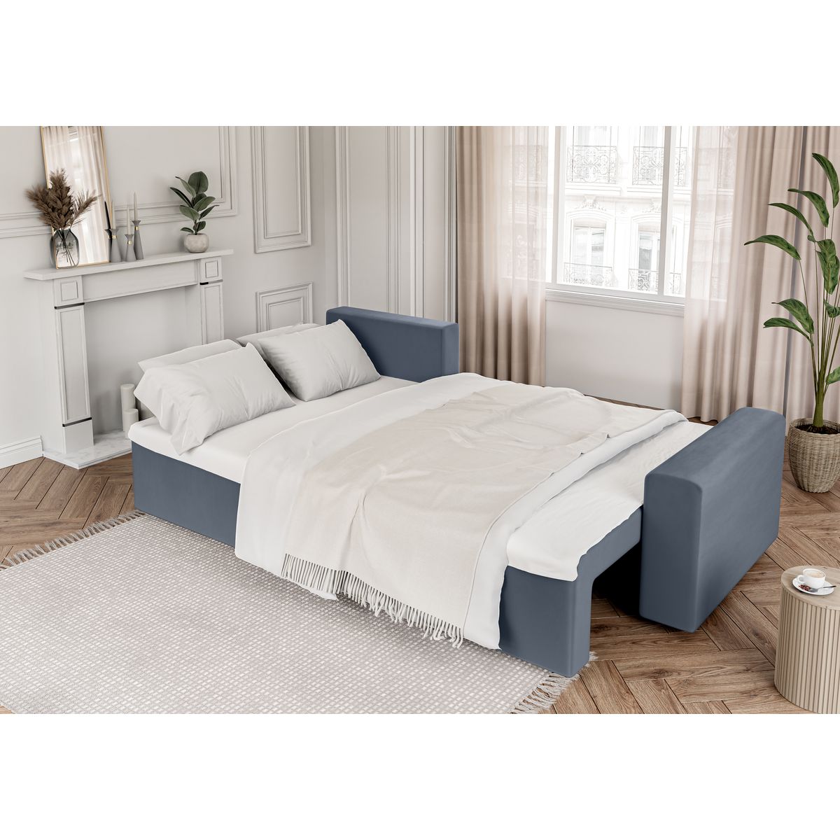 Canapé d'angle convertible et réversible velours  JOY