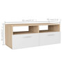 Voir la diapositive 6 : VIDAXL Meubles TV 2 pcs Bois d'ingenierie 95x35x36 cm Chene et blanc