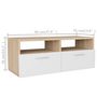 Voir la diapositive 6 : VIDAXL Meubles TV 2 pcs Bois d'ingenierie 95x35x36 cm Chene et blanc