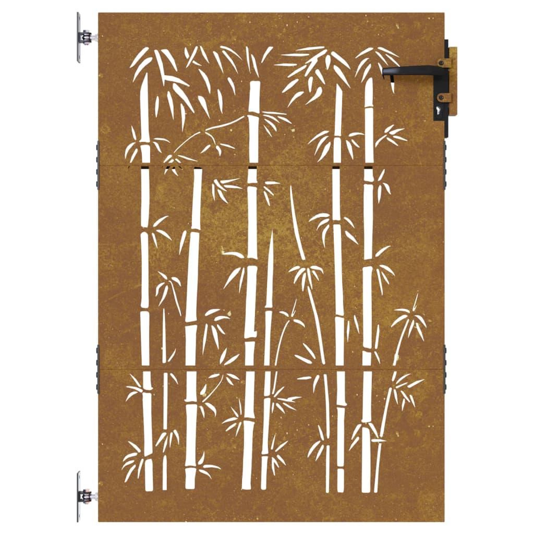 Voir la diapositive 4 : VIDAXL Portail de jardin 85x125 cm acier corten design de bambou