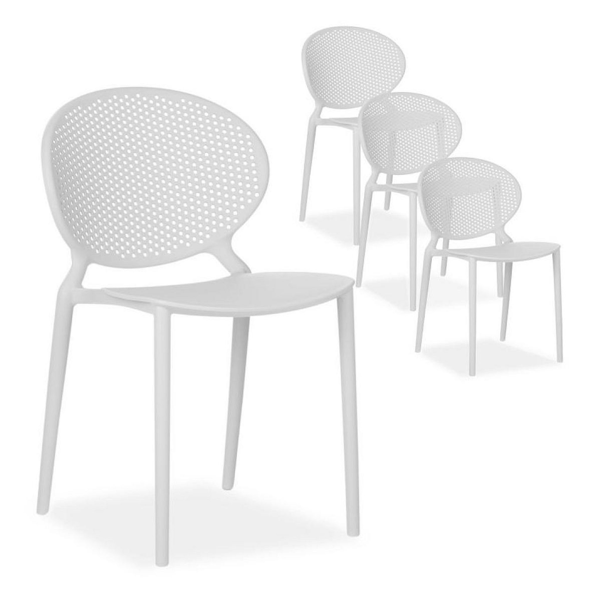 HomeStyle4U Chaise de jardin moderne lot 4 chaises gris