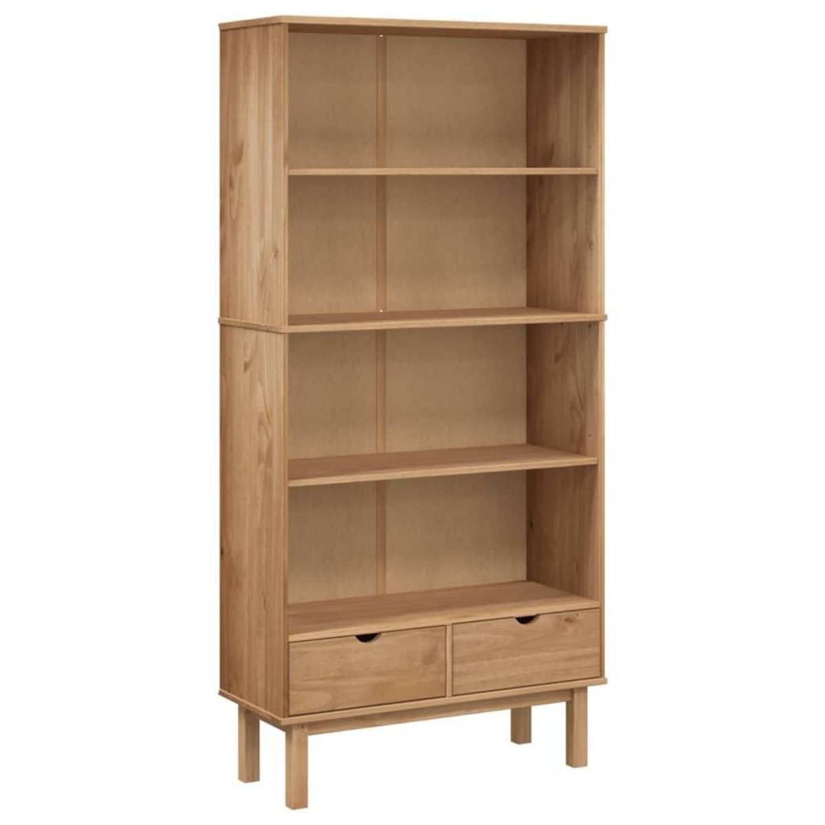 VIDAXL Bibliotheque OTTA avec 2 tiroirs Marron Bois massif pin