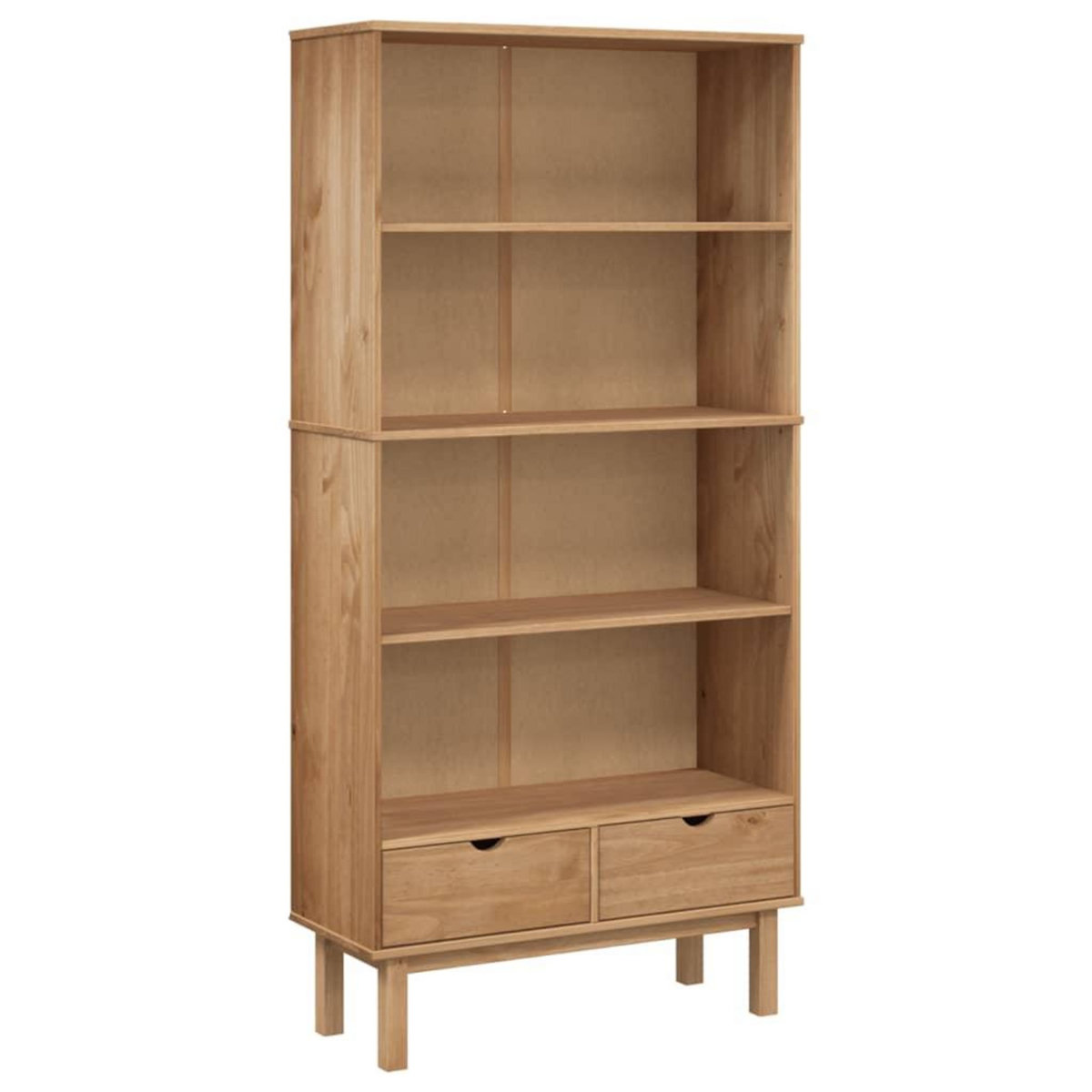 VIDAXL Bibliotheque OTTA avec 2 tiroirs Marron Bois massif pin