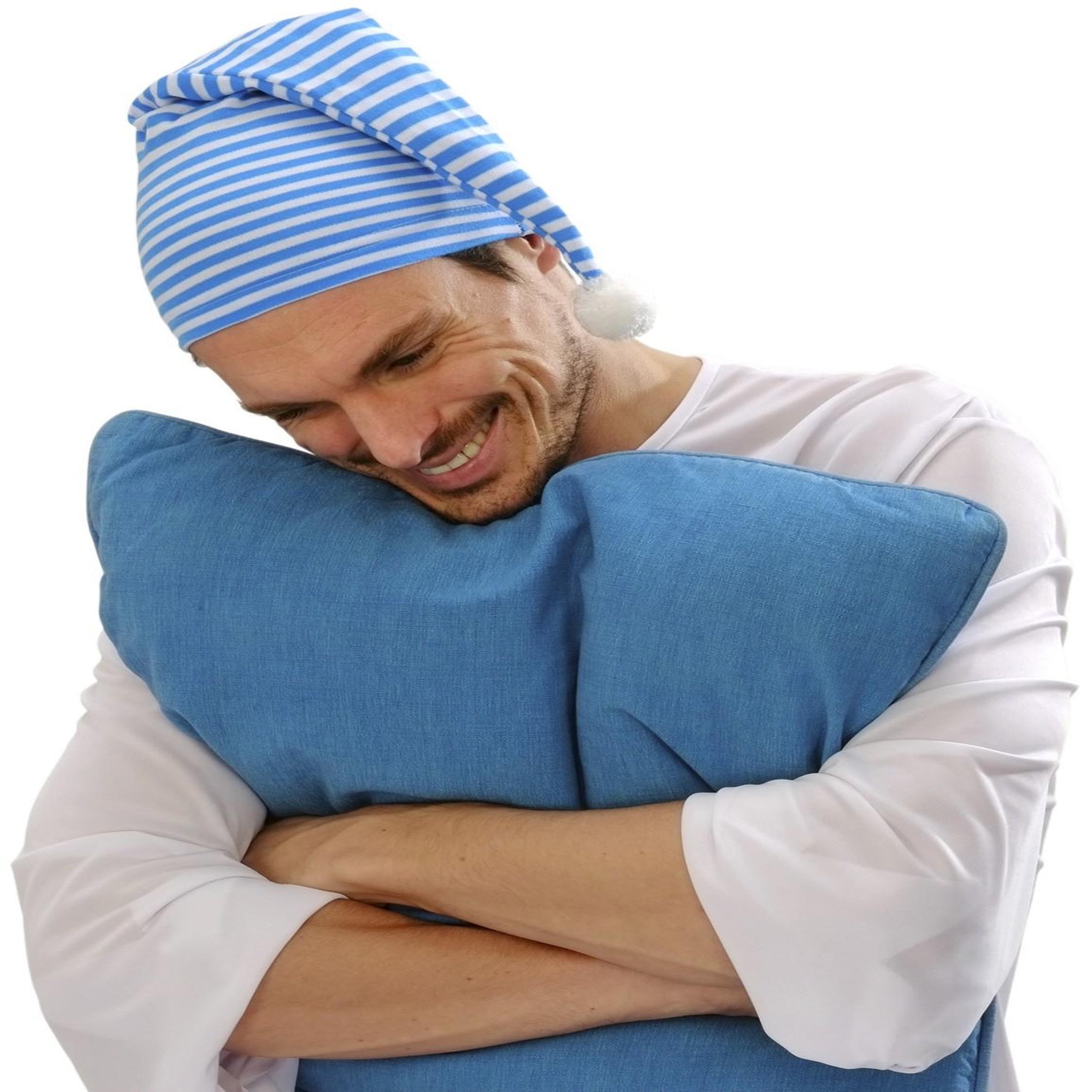 Voir la diapositive 2 : WIDMANN Bonnet de Nuit Bleu à Rayures