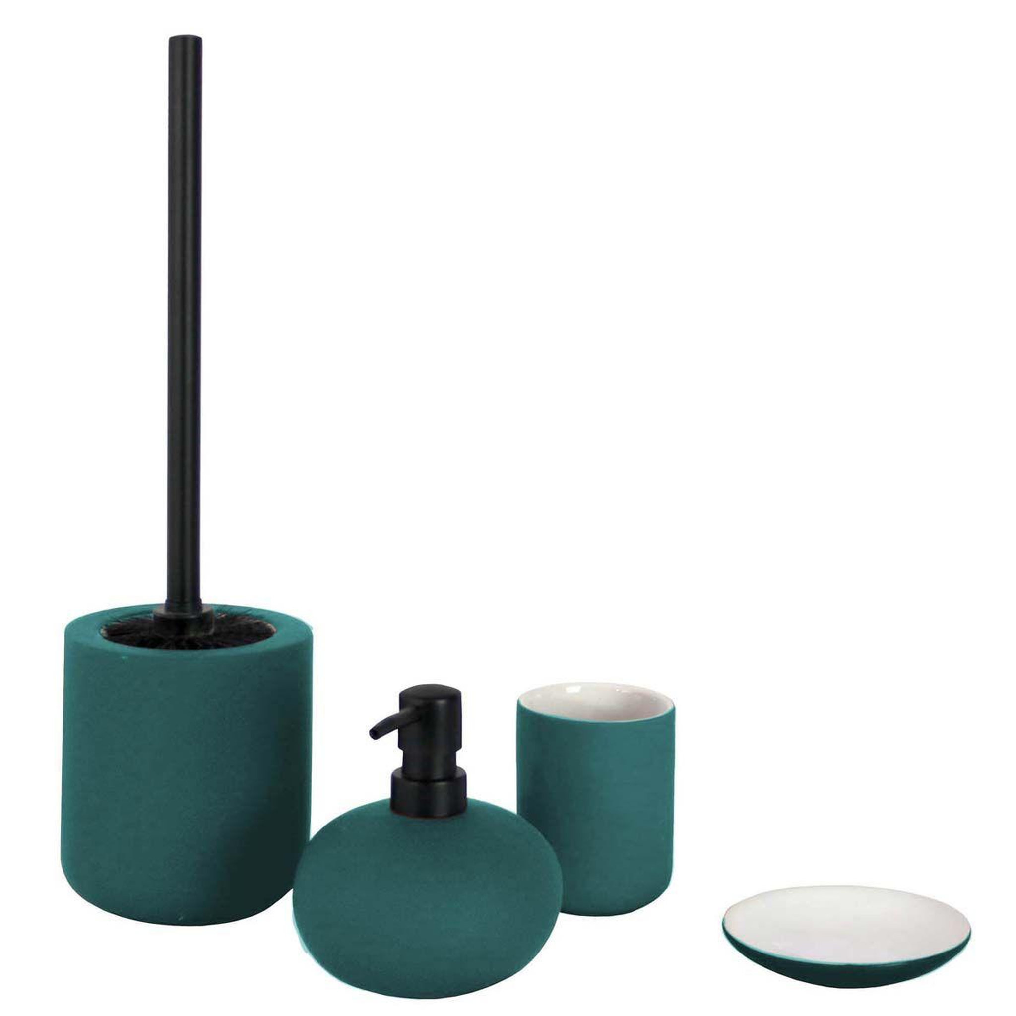 Voir la diapositive 2 : Douceur d'Intérieur Porte savon uni soft touch  mambo  11cm émeraude