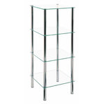 Paris Prix Étagère 4 Niveaux en Verre  Eliot  107cm Transparent