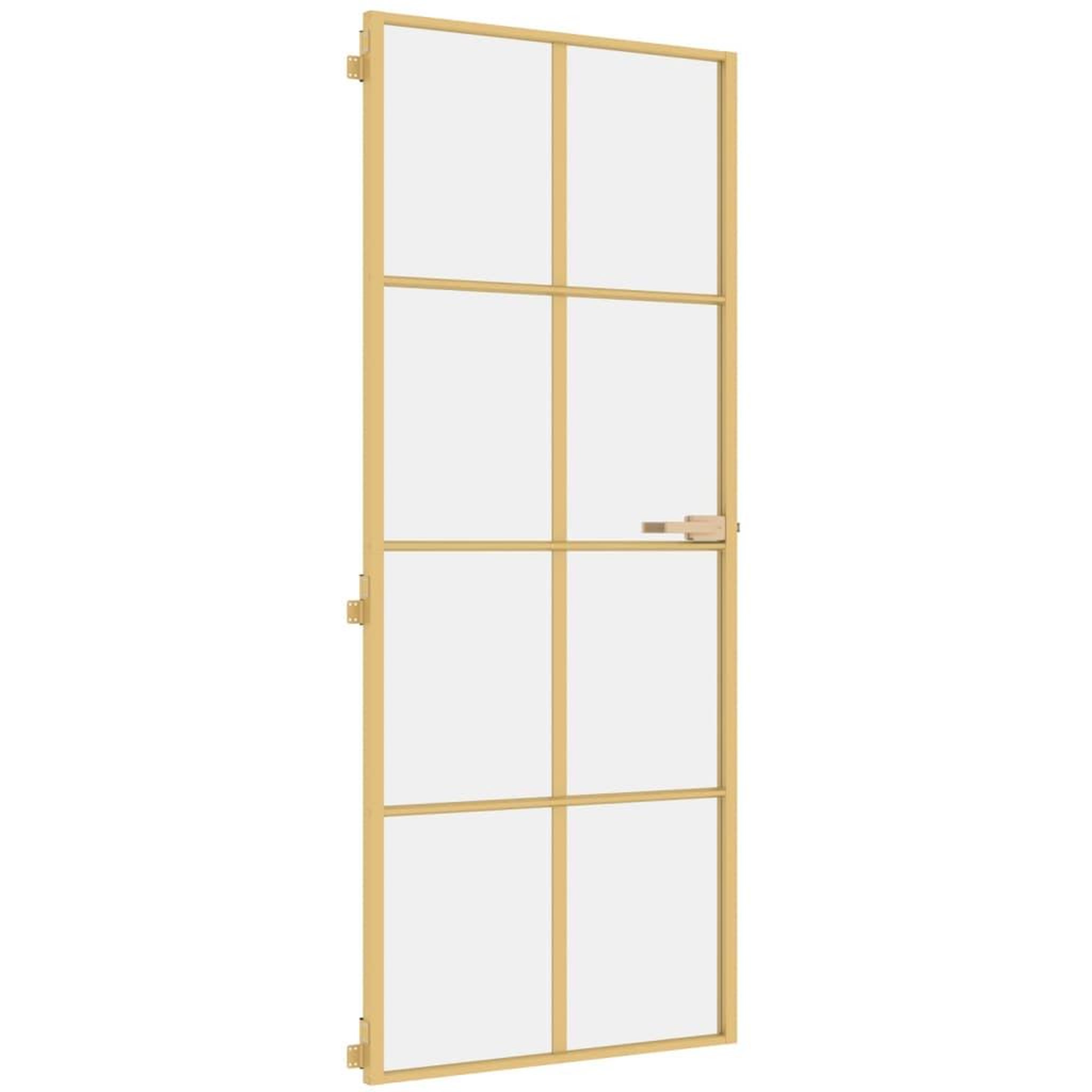 Voir la diapositive 2 : VIDAXL Porte interieure mince dore 83x201,5 cm verre trempe aluminium
