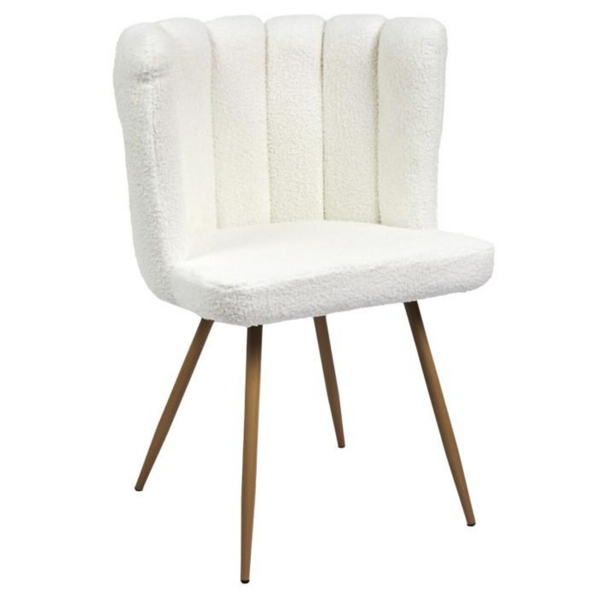 The Home Deco Factory Lot de 2 chaises design effet bouclette Ariel - Blanc