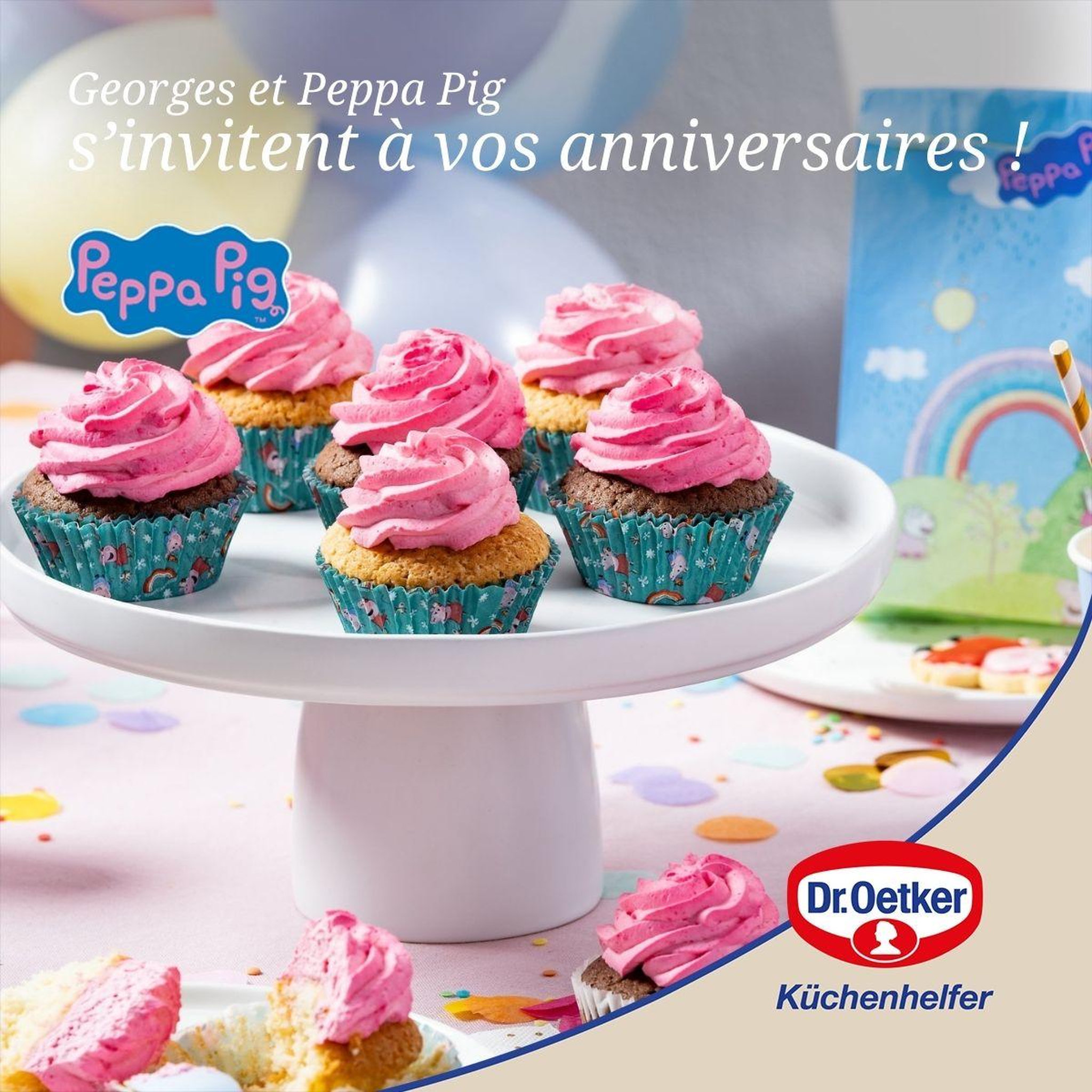 Voir la diapositive 2 : DR.OETKER Ensemble 50 moules à muffins en papier 6 cm dr. Oetker peppa pig