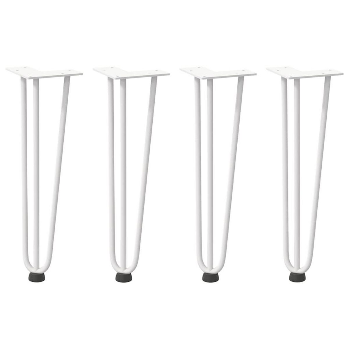 VIDAXL Pieds de table en forme d'epingle a cheveux 4 pcs blanc 42 cm