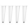 Voir la diapositive 2 : VIDAXL Pieds de table en forme d'epingle a cheveux 4 pcs blanc 42 cm