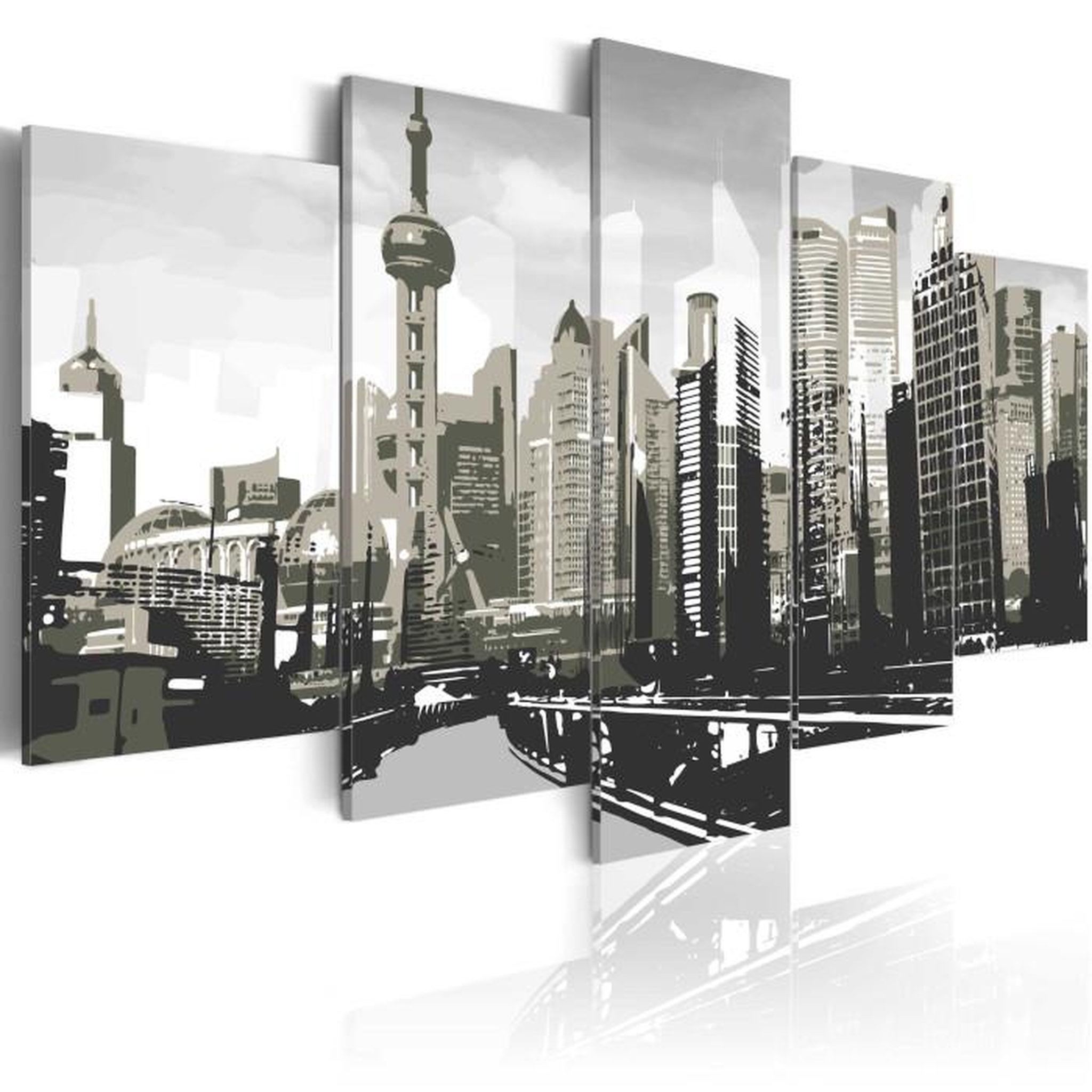 Paris Prix Tableau  Shanghai, la Plus Grande Ville de Chine. Coloris disponibles : Multicolore
