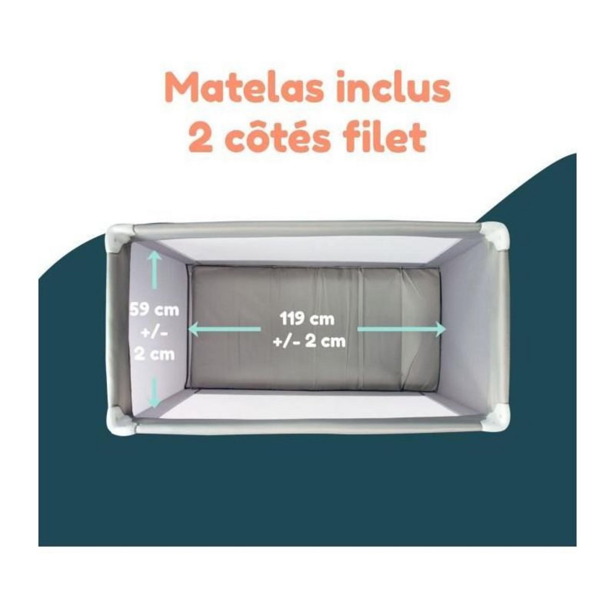 BAMBISOL Lit Bébé de Voyage Bambisol Gris