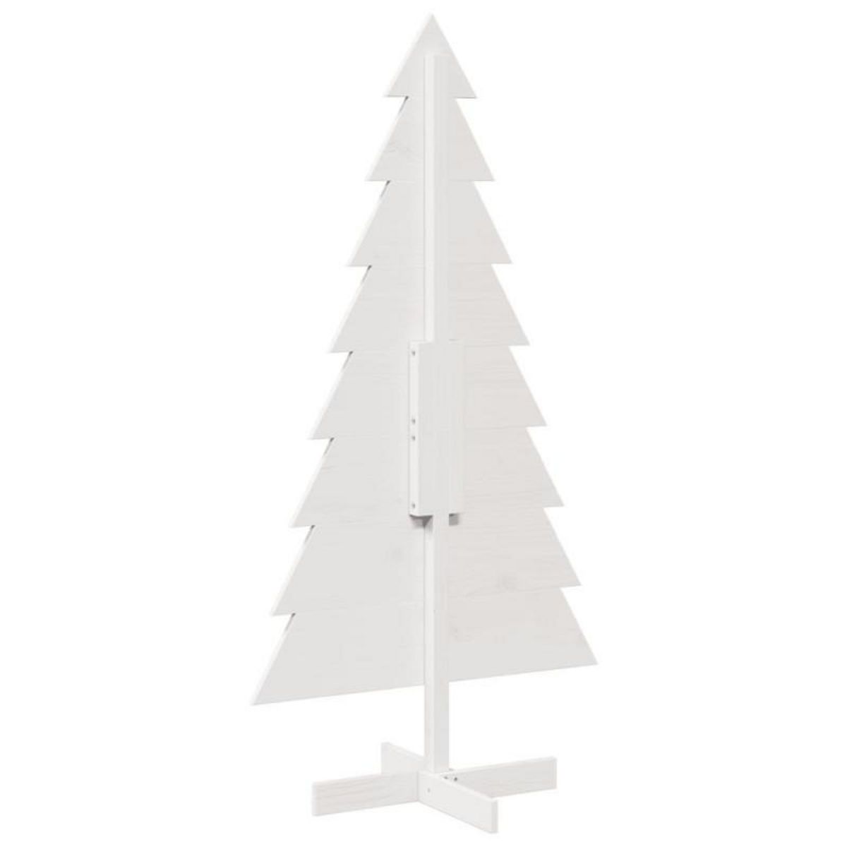 VIDAXL Arbre de Noël en bois pour décoration blanc 150 cm pin massif