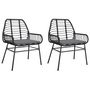 Voir la diapositive 2 : VIDAXL Chaises de jardin lot de 2 avec coussins noir resine tressee