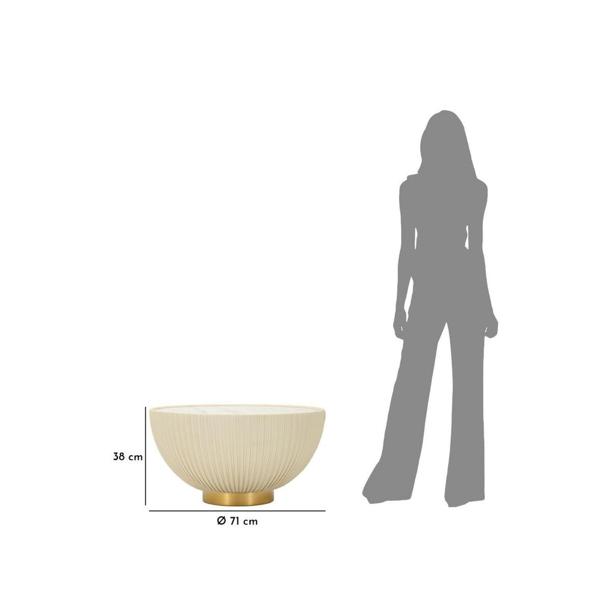 Paris Prix Table Basse Design  Elge  71cm Crème