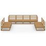 Voir la diapositive 3 : VIDAXL Salon de jardin 8 pcs marron miel bois de pin massif