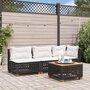 Voir la diapositive 3 : VIDAXL Canape de jardin sans accoudoirs coussins noir resine tressee