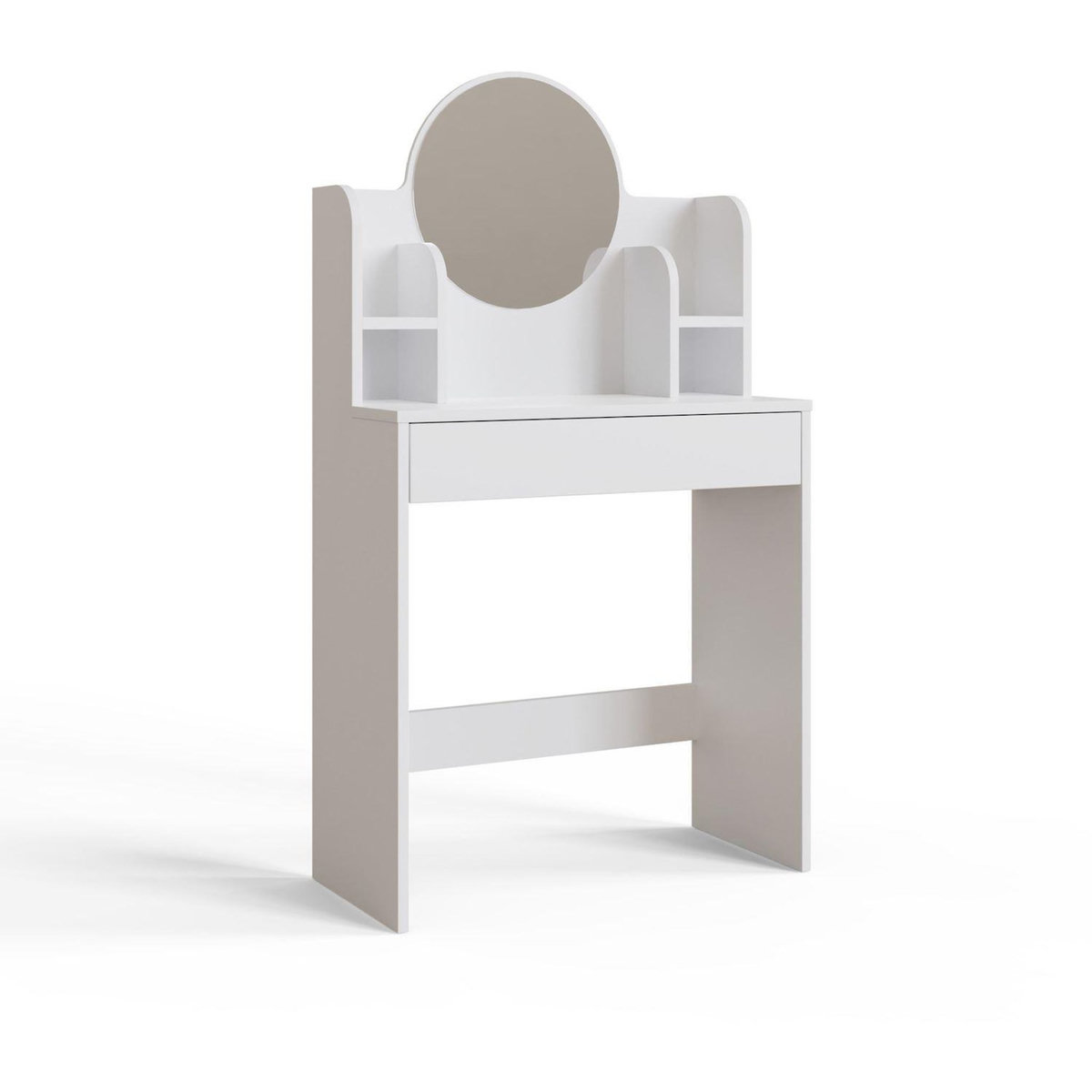 Habitat et Jardin Coiffeuse avec miroir en bois  Idis  - 75 x 35 x 135 cm - Blanc