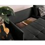 Voir la diapositive 4 : BEST MOBILIER Petra - canapé d'angle réversible - convertible avec coffre - 4 places - en velours