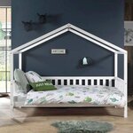 Paris Prix Pack - Lit Enfant Cabane & Matelas  Dallas II  90x200cm Blanc