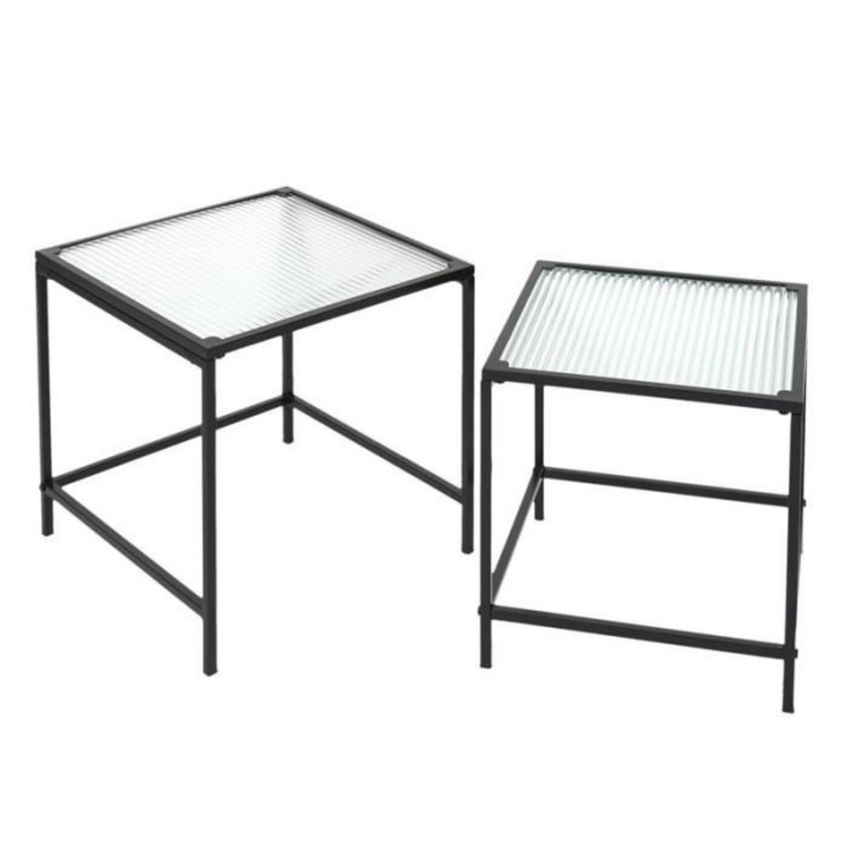 Paris Prix Lot de 2 Tables Gigognes Design  Rosa  40cm Noir