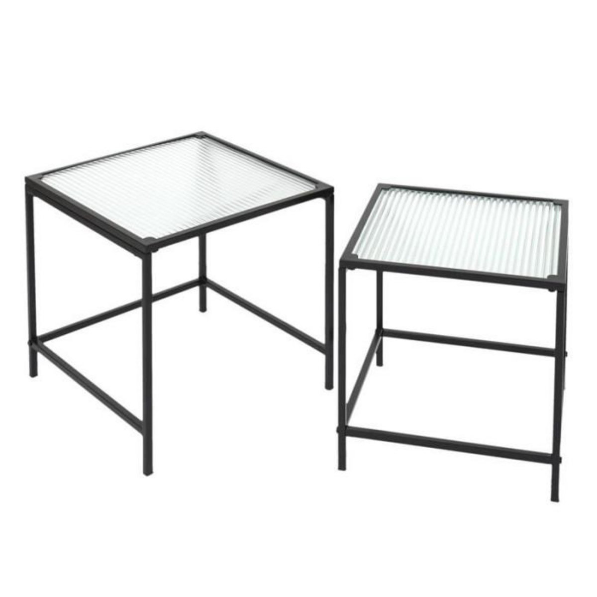 Paris Prix Lot de 2 Tables Gigognes Design  Rosa  40cm Noir