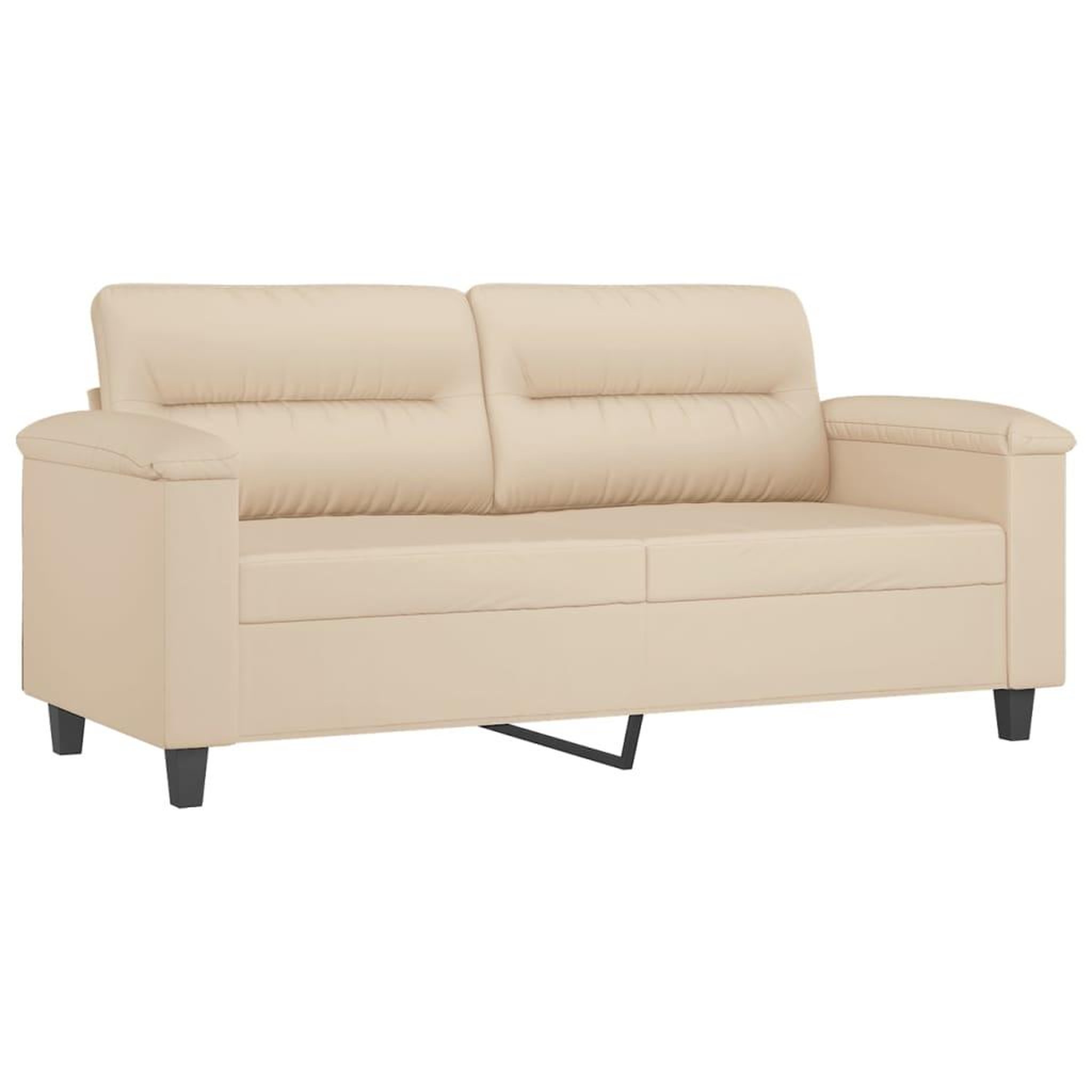 Voir la diapositive 4 : VIDAXL Ensemble de canapes 2 pcs avec coussins creme tissu microfibre